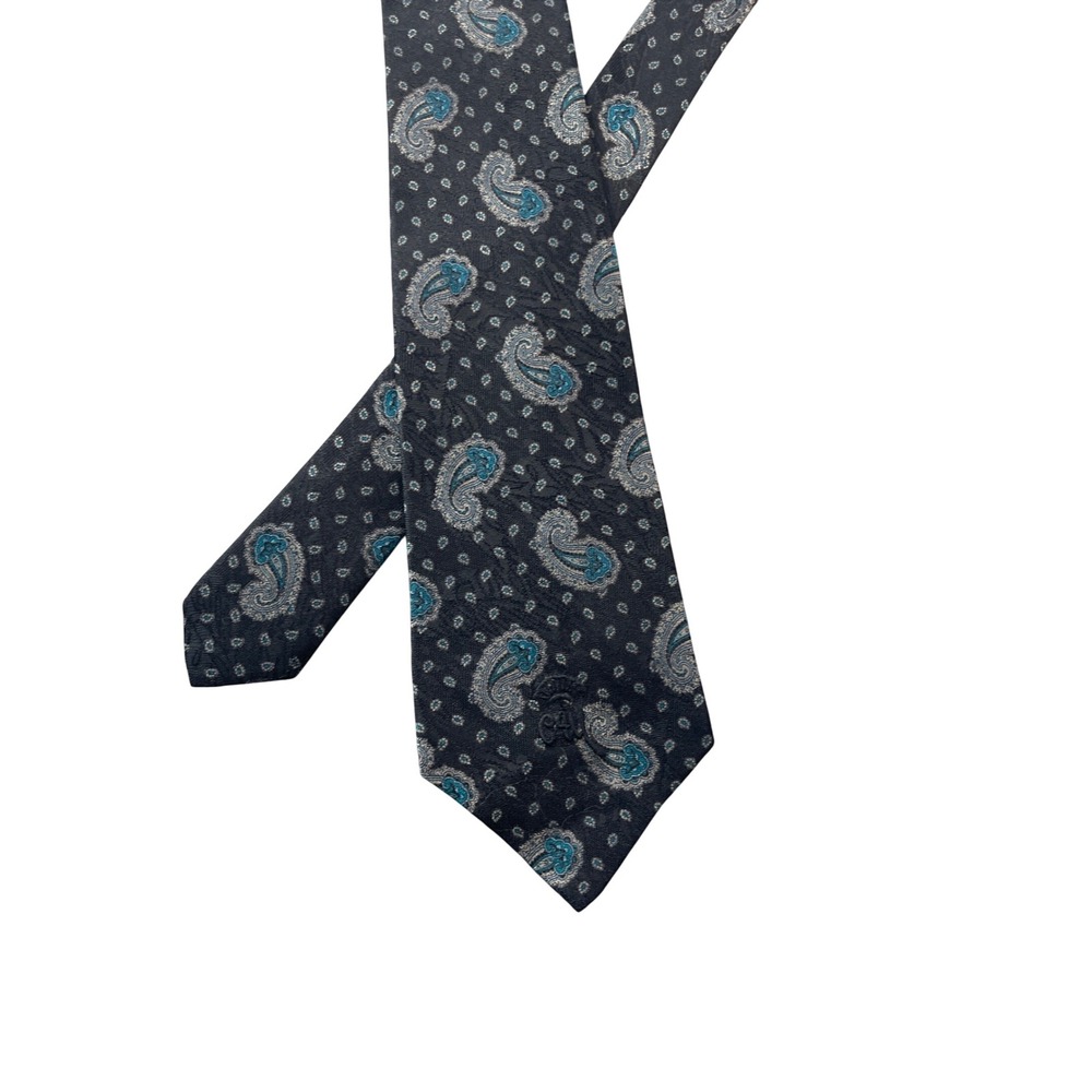 Countess Mara Necktie Mens Gray Blue Paisley Silk Business Casual